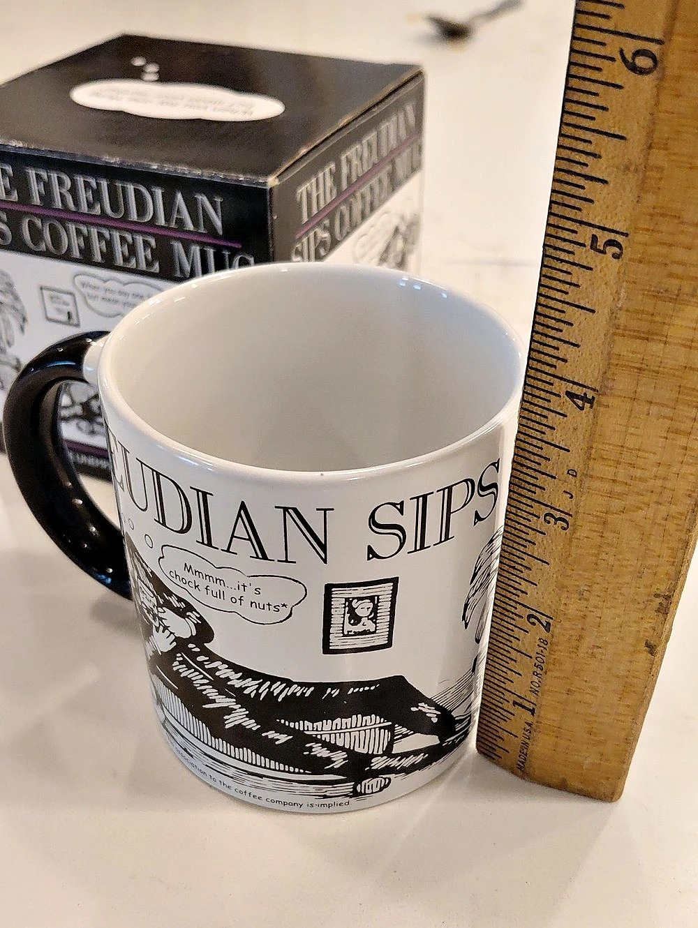 The Unemployed Philosophers Guild The Freudian Sips Coffee Mug White & Black Mug